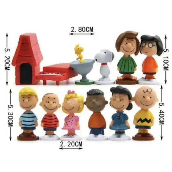 Peanuts Gang, Charlie Brown, Snoopy 12 Piece Set - New - Picture 2 of 3